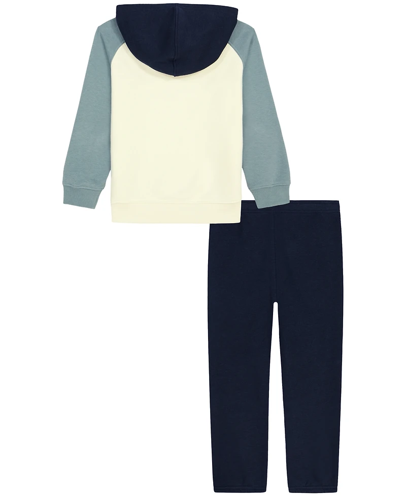 Calvin Klein Boys' 4-7 Cotton-Blend Fleece Hoodie and Joggers, 2-Piece Set
