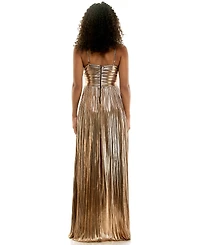 Seni & Cade Women's Sweetheart Metallic Ruched Gown