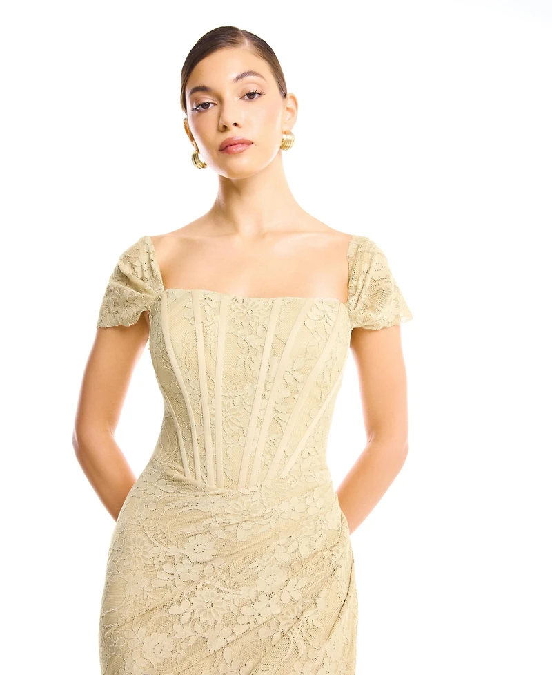 Amri Women's Off-Shoulder Lace Mermaid Gown