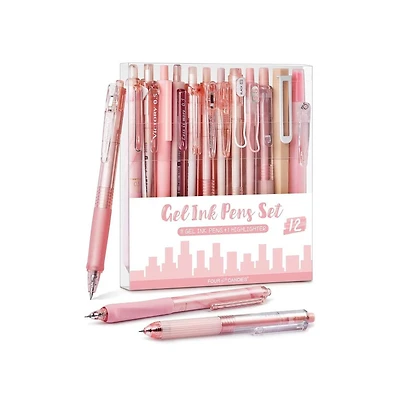 Four Candies Rose Series Gel Pens, 12Pieces Cute Writing Pens 0.5mm, Aesthetic School Supplies