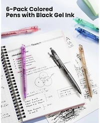 Four Candies 6Pack 0.5mm Retractable Gel Pens, Quick Dry, Comfort Grip