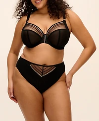 Elomi Plus Matilda High-Waisted Embroidered Mesh Panty