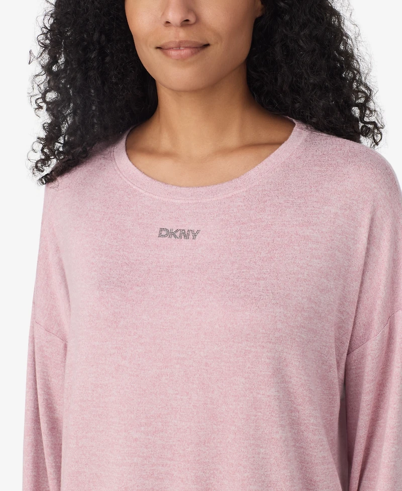 Dkny Women's Long Sleeve Jogger Top and Jogger Pants, 2-Piece Set
