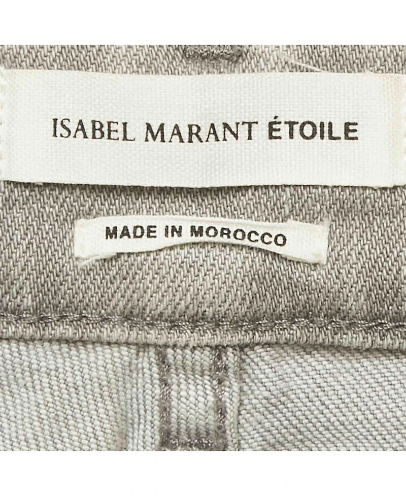 Pre-Owned Isabel Marant Women's Mid Rise Straight-Leg Embroidered Trim Jeans