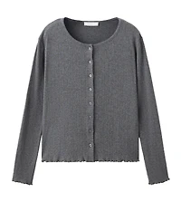 Mango Women's Open-Knit Long-Sleeve Cotton Pajama Cardigan