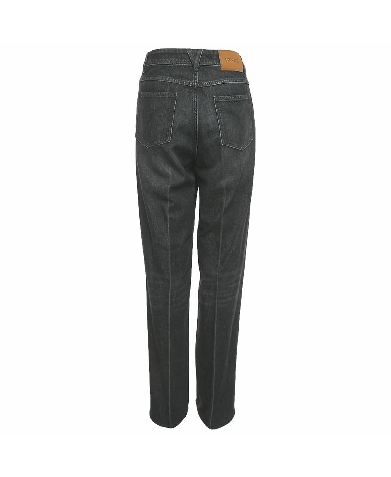 Pre-Owned Versace Women's Mid-Rise Wide-Leg Jeans