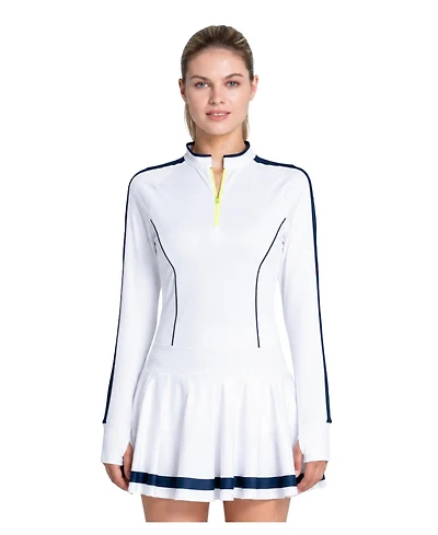 Lucky Love Women's Fast Motion Crewneck Long-Sleeve Dress with Pockets