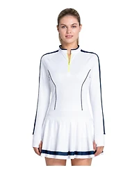 Lucky Love Women's Fast Motion Crewneck Long-Sleeve Dress with Pockets