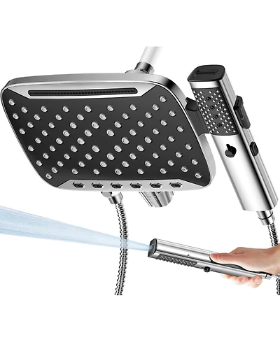 Cyqbd 2-in-1 Rain Shower Head Handheld Spray 7 Modes Power Wash