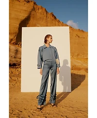 Pcfg Women's Linen-Blend Shiny Pant