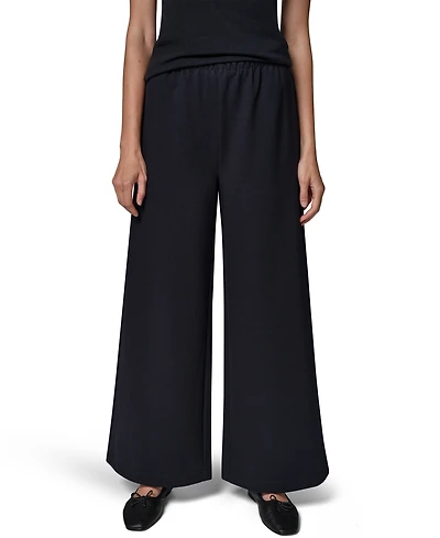 Donna Karan Weekend Women's Double-Knit Mid Rise Wide Leg Pull-On Pants