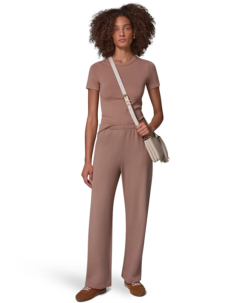Donna Karan Weekend Women's French Terry Wide-Leg Mid-Rise Pants