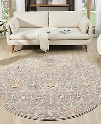 Lr Home Garza Vio- 6'6" x 6'6" Round Area Rug