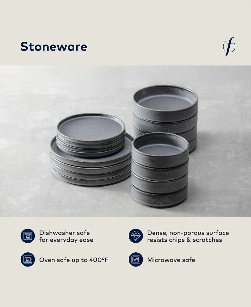 Fortessa Sound Thunder 16 Pc. Dinnerware Set, Service for 4