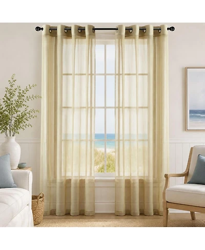 GoodGram Basic Home Grommet Top Sheer Single Window Curtain - 52 in. W x 90 L