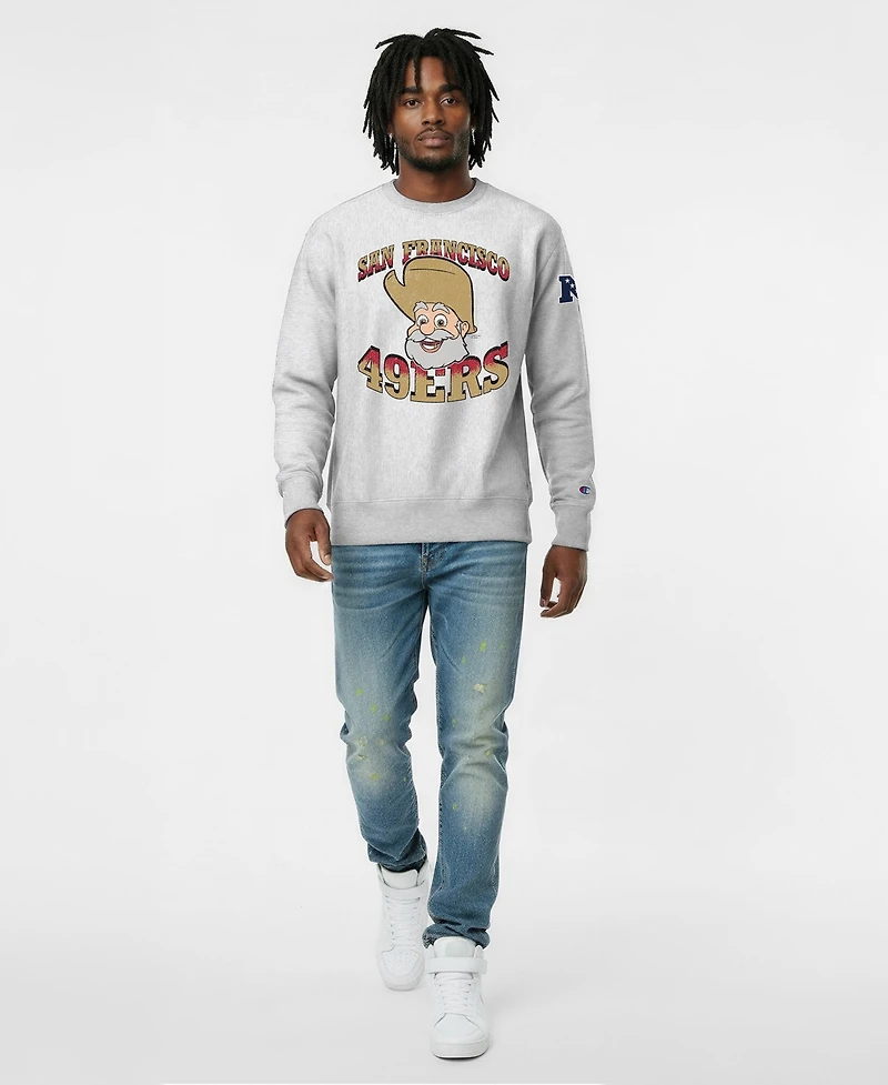 Champion Men's Silver San Francisco 49ers Disney X Reverse Weave Fleece Crewneck Sweatshirt