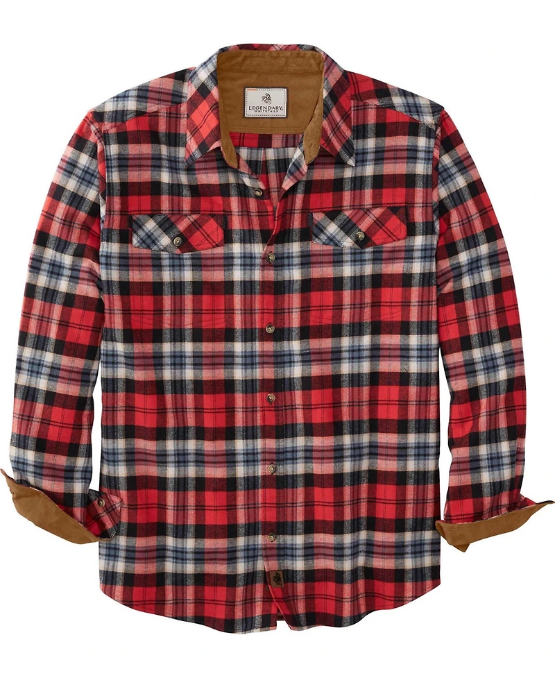 Legendary Whitetails Men's Big & Tall Plaid Stretch Long-Sleeve Button-Down Shirt