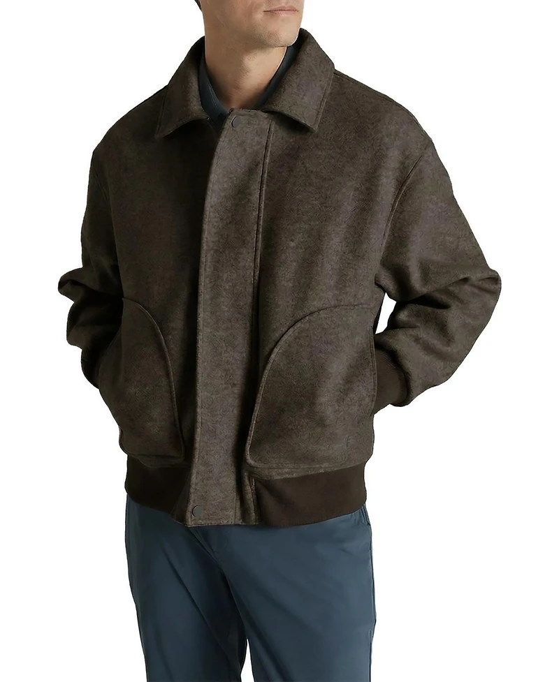 Level 7 Men's Office-Leisure Collection Tailored Bomber Jacket