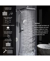 Cyqbd 14" Rain Shower Head Handheld Set Classic Multi-function