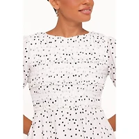 Petal and Pup Women's Jaclyn Polka-Dot Print Short-Sleeve Mini Dress