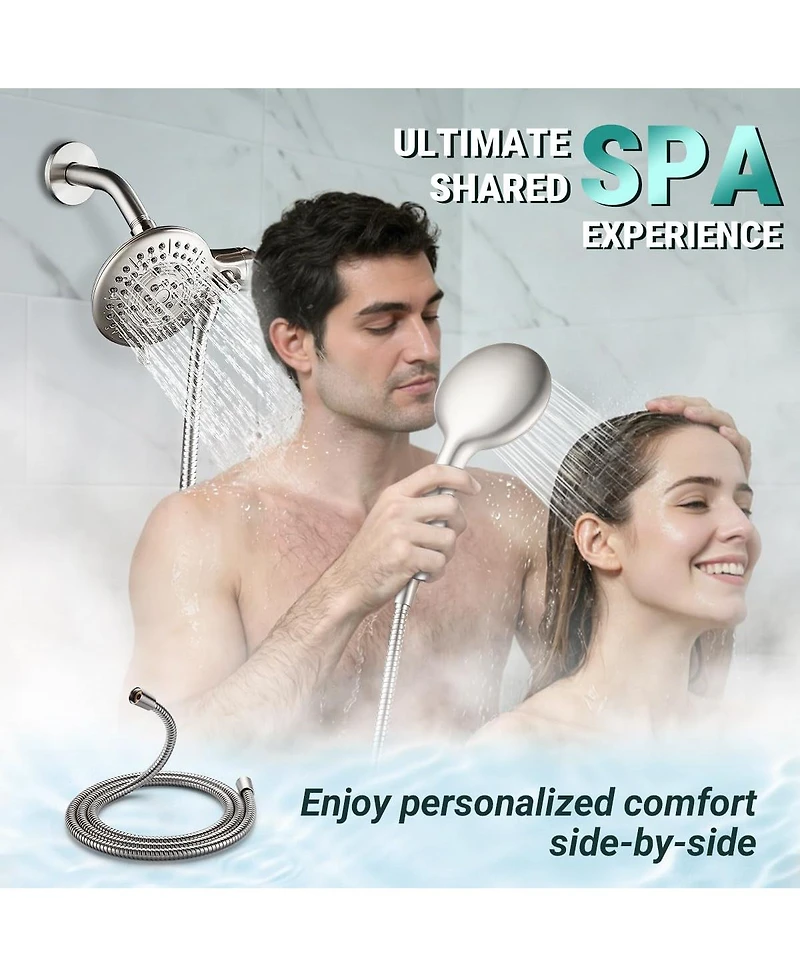 Cyqbd Dual Shower Head 2-in-1 Rainfall Handheld System