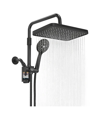 Cyqbd 12" Filtered Shower Head Handheld High Rain Extension Arm Dual Filter Hard Water Tool-free Kit