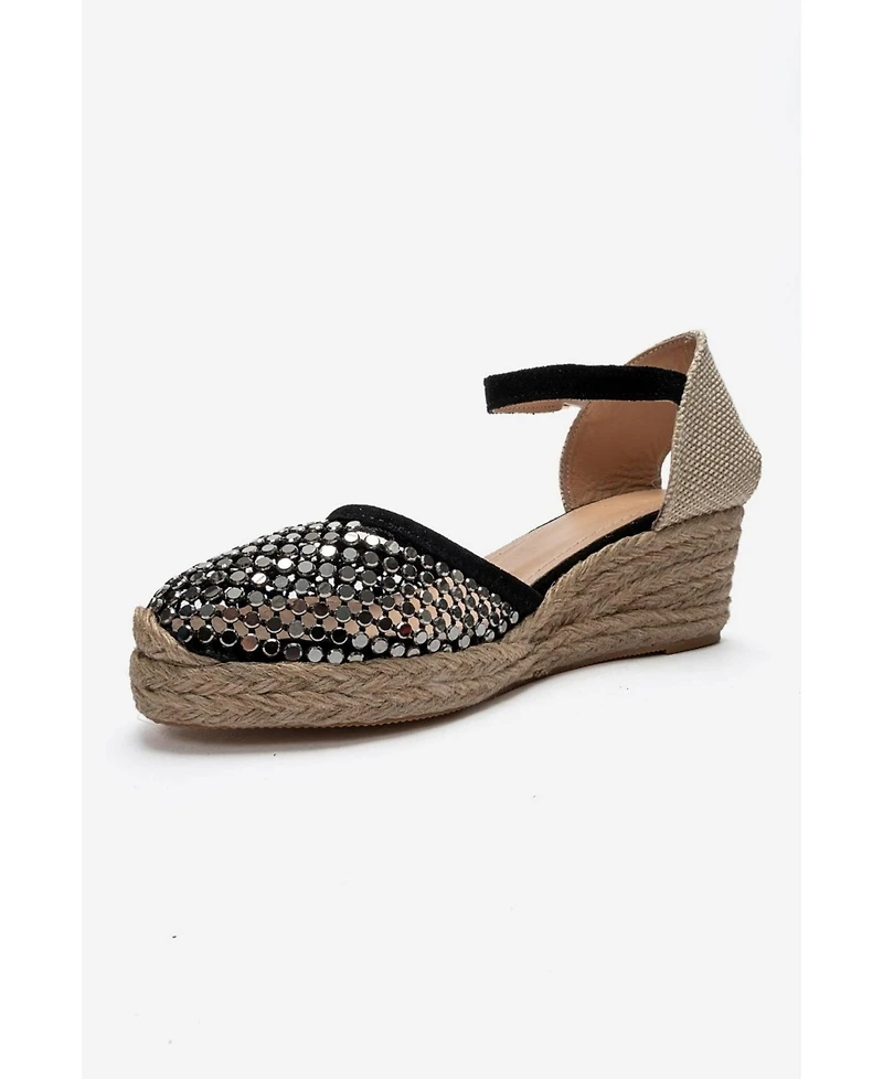 Forever and Always Shoes Women's Drelix Leather Espadrille Sandal