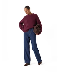 Hush Women's Romy High-Waisted Wide-Leg Lurex Cotton-Blend Jeans