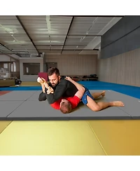 BalanceFrom 4' x 6' x 2" All Purpose Folding Fitness Gymnastics Gym Mat, Grey