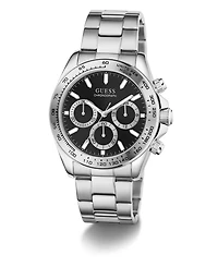 Guess Men's Quartz Silver-Tone Stainless Steel Watch 42mm