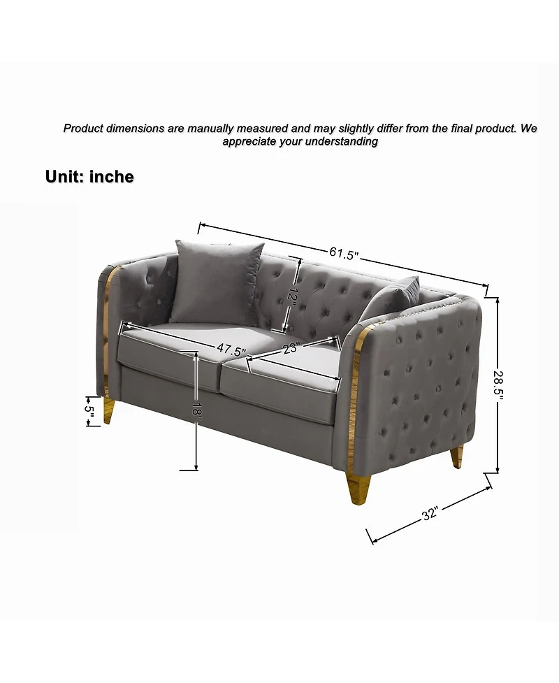 Streamdale Furniture Velvet Chesterfield 3+2 Seater Sofa