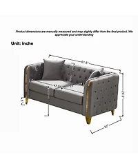 Streamdale Furniture Velvet Chesterfield 3+2 Seater Sofa