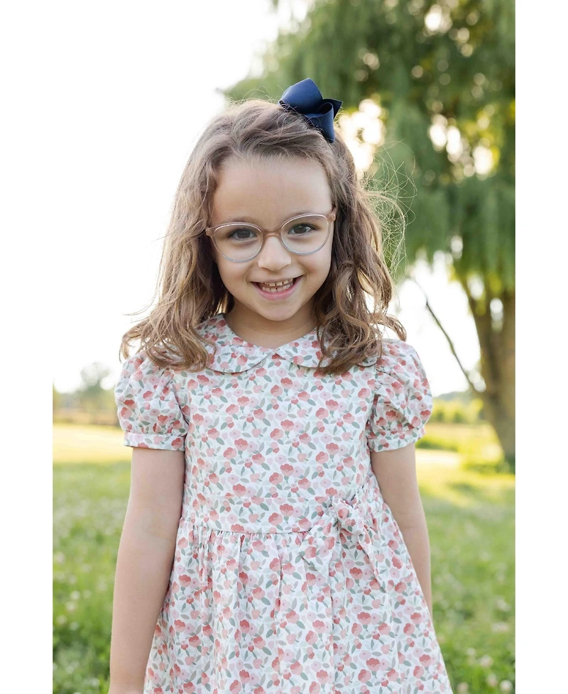 Florence Eiseman Girls' 4-16 Floral Knee-Length Shirred Dress