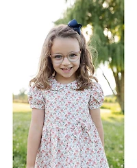 Florence Eiseman Girls' 4-16 Floral Knee-Length Shirred Dress