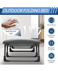 Piscifun Heavy Duty Folding Camping Bed Adjustable Portable With Mattress For Adults 550 Lbs Capacity