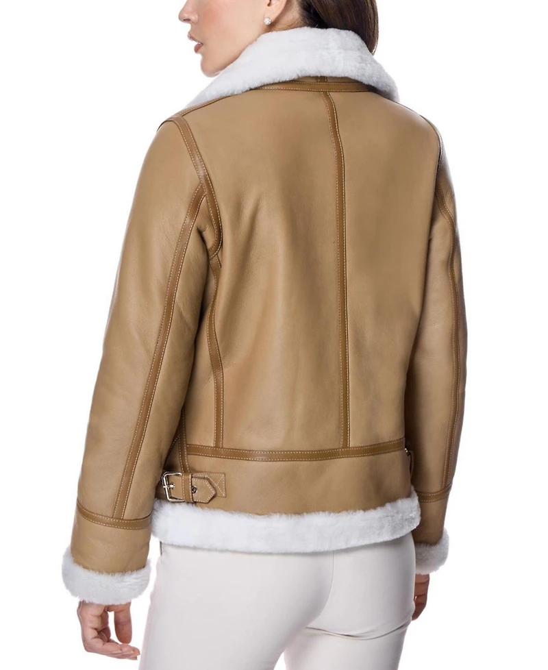 Julia & Stella By Maximilian Women's Shearling Aviator Jacket