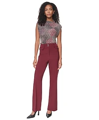 Dkny Women's High-Waisted Wide-Leg Dress Pants