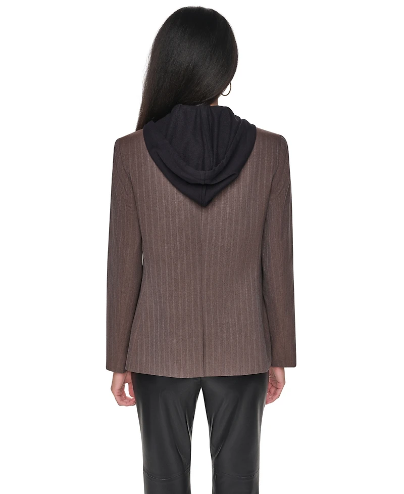 Dkny Women's Hooded Collarless Blazer