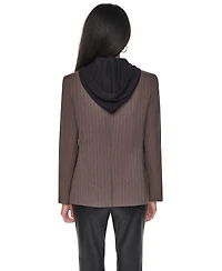Dkny Women's Hooded Collarless Blazer