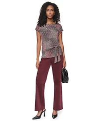 Dkny Women's Tie-Front Print Blouse