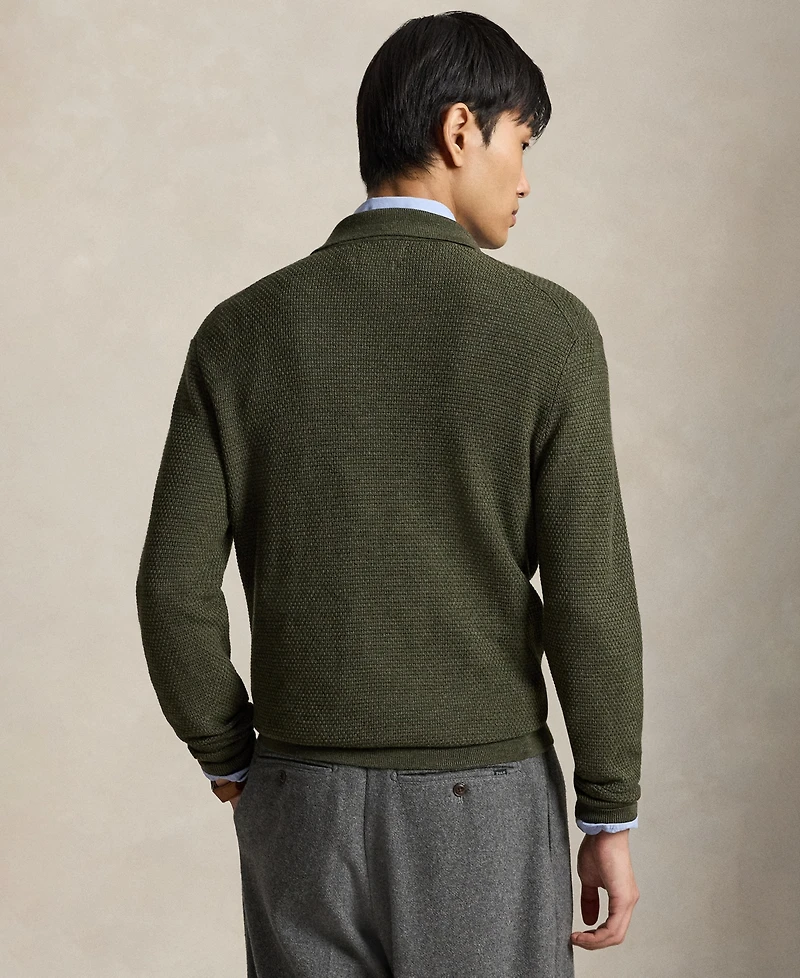Polo Ralph Lauren Men's Quarter-Zip Polo-Collar Regular-Fit Wool Sweater