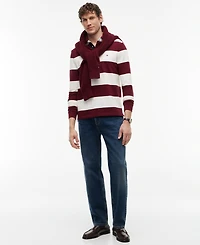 Tommy Hilfiger Men's Striped Classic Rugby Polo Shirt