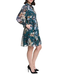 Jessica Howard Women's Long-Sleeve Puff-Sleeve Tiered Baby Doll Dress