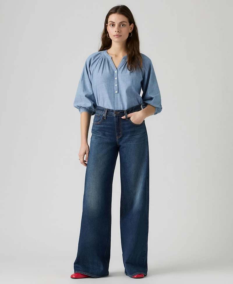 Levi's Women's Middy Mid-Rise Wide-Leg Retro Jeans