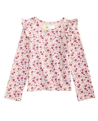 Epic Threads Toddler Girls' 2T-5T Floral-Print Long-Sleeve Ruffled Cotton-Blend Shirt, Macy's Exclusive