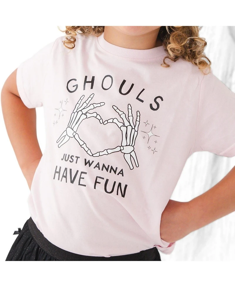 Sweet Wink 2T 4T Girls Ghouls Just Wanna Have Fun Halloween Short Sleeve T-Shirt