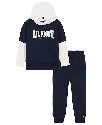 Tommy Hilfiger Toddler Boys' 2T-5T Hoodie and Joggers, 2-Piece Set