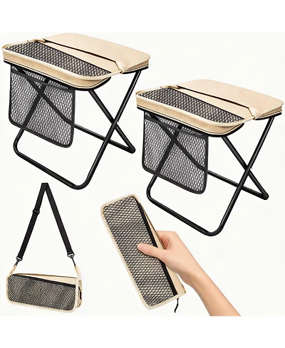 Aofar Portable Folding Stools Anti-pinch Camping Seat