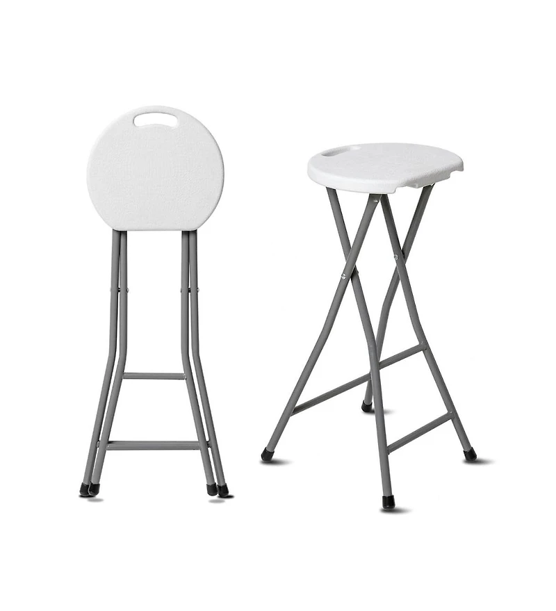 Aofar Folding Stool Chair Heavy Duty Plastic Portable Bar Height Handle Indoor Outdoor Footrest