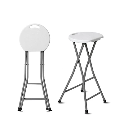 Aofar Folding Stool Chair Heavy Duty Plastic Portable Bar Height Handle Indoor Outdoor Footrest